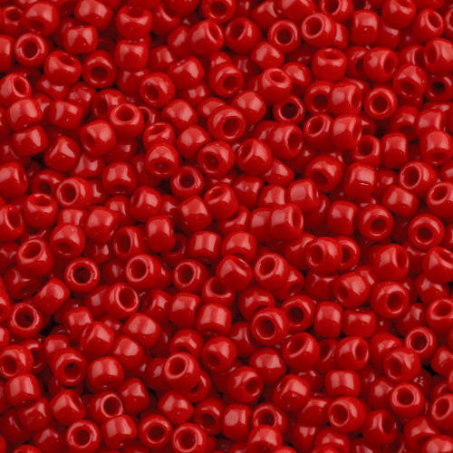 Toho Round Seed Beads 6/0 Opaque Cherry 2.5-inch tube (45A)