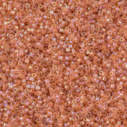 Miyuki Delica Seed Bead 10/0 Inside Dyed Color Peach AB 7g Tube DBM54