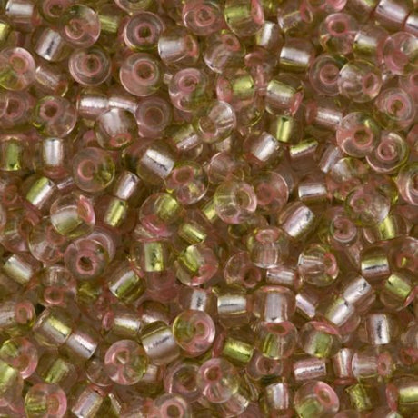 Miyuki Round Seed Beads 5/0 Rococo Silver Lined Pink Chartreuse 20g Tube (3279)