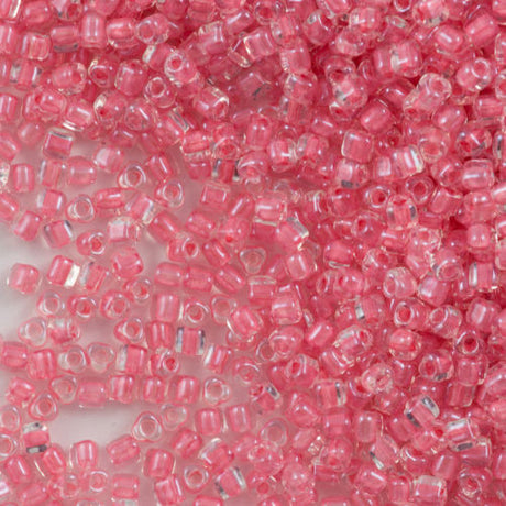 Miyuki Triangle Seed Bead 5/0 Inside Color Lined Pink 21g Tube (1109)