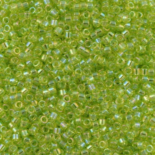 Miyuki Delica Seed Bead 15/0 Transparent Peridot AB 2-inch Tube DBS174