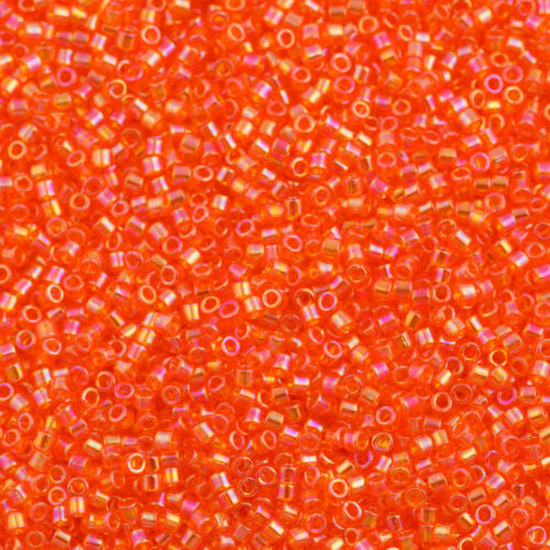 Miyuki Delica Seed Bead 10/0 Transparent Orange AB 7g Tube DBM151