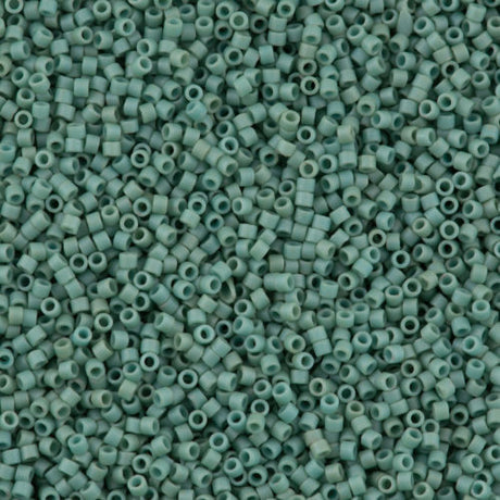 Miyuki Delica Seed Bead 15/0 Matte Opaque Sea Foam Glazed Luster 2-inch Tube DBS374