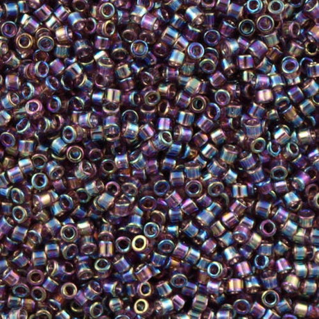 Miyuki Delica Seed Bead 15/0 Transparent Amethyst AB 2-inch Tube DBS1244