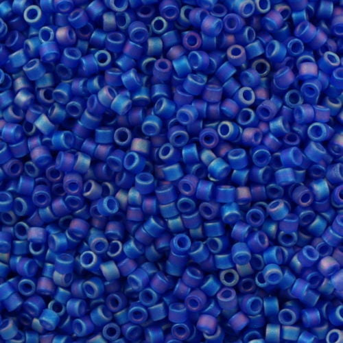 Miyuki Delica Seed Bead 15/0 Matte Transparent Cobalt AB 2-inch Tube DBS864