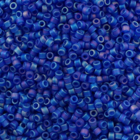 Miyuki Delica Seed Bead 15/0 Matte Transparent Cobalt AB 2-inch Tube DBS864