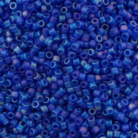 Miyuki Delica Seed Bead 15/0 Matte Transparent Cobalt AB 2-inch Tube D ...