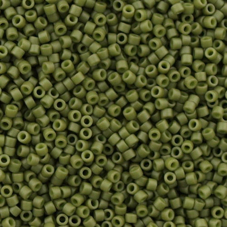 Miyuki Delica Seed Bead 15/0 Matte Asparagus 2-inch Tube DBS391