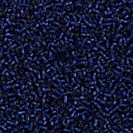 25g Miyuki Delica seed bead 11/0 Silver Lined Royal Blue DB183