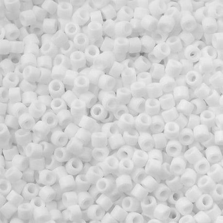 Miyuki Delica Seed Bead 15/0 Matte Chalk White AB 2-inch Tube DBS351