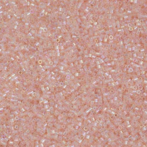 Miyuki Delica Seed Bead 15/0 Transparent Peach AB 2-inch Tube DBS1243