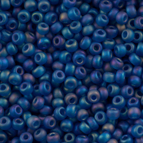 Miyuki Round Seed Beads 5/0 Matte Capri Blue AB 20g Tube (149FR)