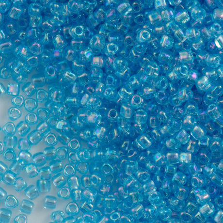 Miyuki Triangle Seed Bead 5/0 Blue Topaz AB 10g (1155)