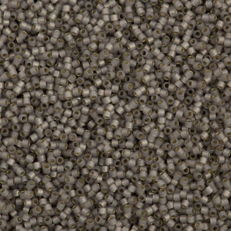 Miyuki Delica Seed Bead 11/0 Silver Lined Opal Glazed Smokey Light Taupe 2-inch Tube DB1456