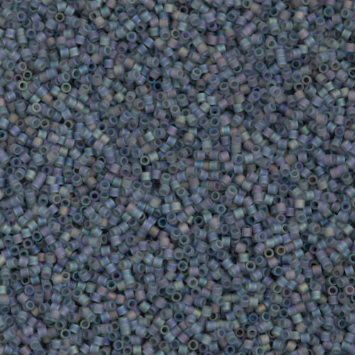 Miyuki Delica Seed Bead 15/0 Matte Transparent Grey AB 2-inch Tube DBS863