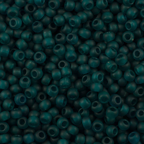 Toho Round Seed Bead 11/0 Transparent Matte True Teal 2.5-inch Tube (7BDF)