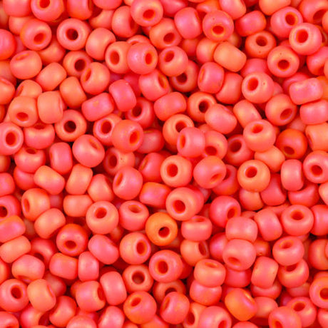 Miyuki Round Seed Beads 5/0 Opaque Matte Orange AB 20g Tube (406FR)