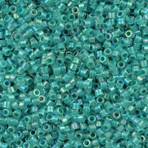 Miyuki Delica Seed Bead 10/0 Inside Dyed Color Aqua AB 7g Tube DBM79