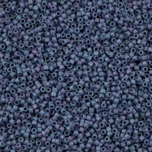 Miyuki Delica Seed Bead 15/0 Matte Light Grey Blue 2-inch Tube DBS376