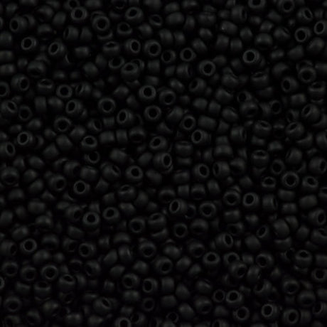 Miyuki Round Seed Beads 5/0 Opaque Matte Black 20g Tube (401F)