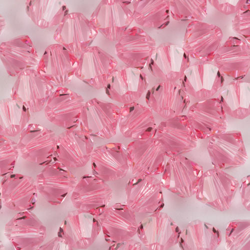 24 TRUE CRYSTAL 5mm Bicone Bead Light Rose (223)