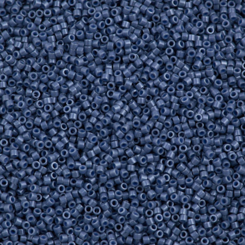 Miyuki Delica Seed Bead 11/0 Opaque Dark Lapis Glazed Luster 2-inch Tube DB267