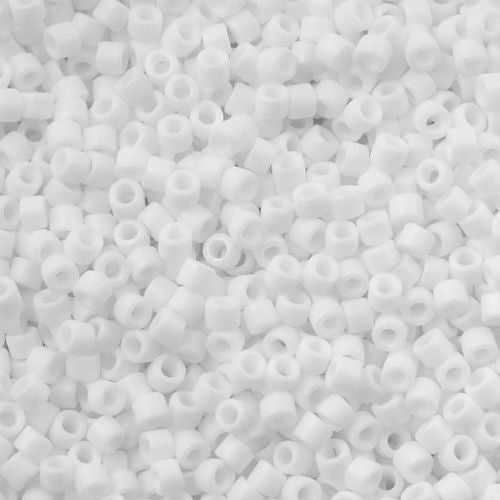 Miyuki Delica Seed Bead 10/0 Matte Chalk White AB 7g Tube DBM351