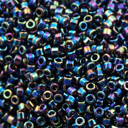 Miyuki Delica Seed Bead 15/0 Black AB 2-inch Tube DBS5