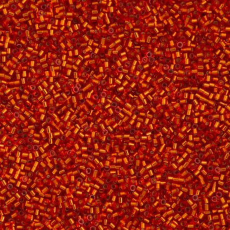 Miyuki Delica Seed Bead 15/0 Silver Lined Flame Red 2-inch Tube DBS43