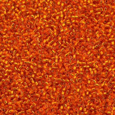 100g Miyuki Delica Seed Bead 11/0 Silver Lined Orange DB45