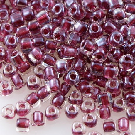 Miyuki Triangle Seed Bead 5/0 Inside Color Lined Burgundy 21g Tube (1118)