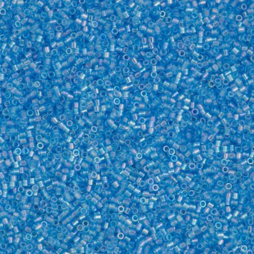 Miyuki Delica Seed Bead 15/0 Transparent Blue Sea AB 2-inch Tube DBS176