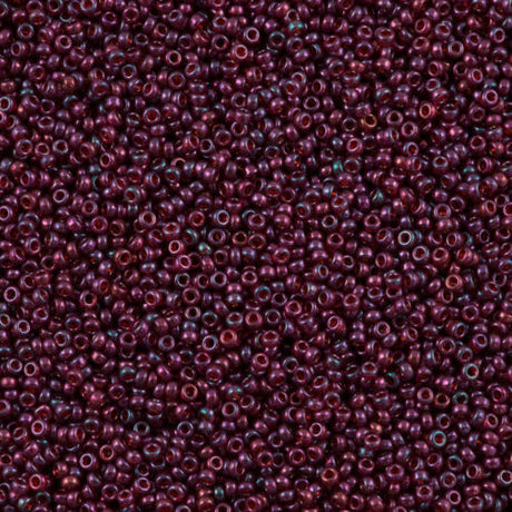 50g Miyuki Round Seed Bead 11/0 Purple Cranberry Gold Luster (313)