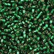 Miyuki Delica Seed Bead 15/0 Silver Lined Green 2-inch Tube DBS148