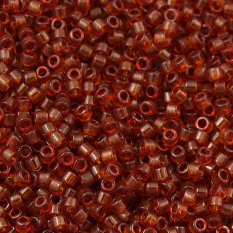 Miyuki Delica Seed Bead 15/0 Transparent Dark Amber 2-inch Tube DBS709