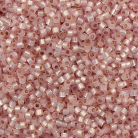 Miyuki Delica Seed Bead 10/0 Silver Lined Dyed Pastel Pink 7g Tube DBM624