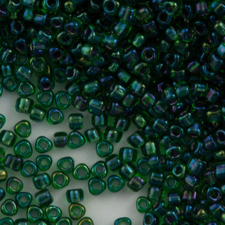 Miyuki Triangle Seed Bead 5/0 Dark Green AB 21g Tube (1812)