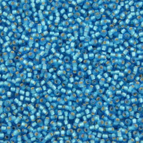 50g toho Round Seed Bead 8/0 Matte Dark Aquamarine Silver Lined (23BF)