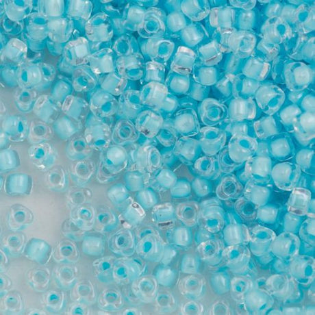 Miyuki Triangle Seed Bead 5/0 Inside Color Lined Ice Blue 21g Tube (1112)