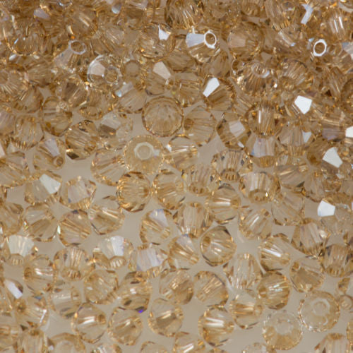 24 TRUE CRYSTAL 5mm Bicone Bead Crystal Golden Shadow (001 GSHA)