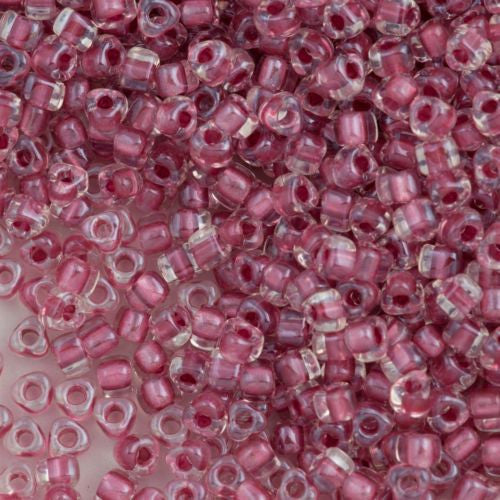 Miyuki Triangle Seed Bead 5/0 Inside Color Lined Rose 21g Tube (1132)