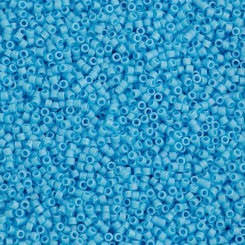 25g Miyuki Delica Seed Bead 11/0 Matte Opaque Light Blue AB DB879