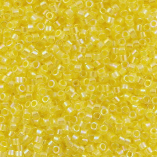 Miyuki Delica Seed Bead 10/0 Inside Dyed Color Soft Yellow AB 7g Tube DBM53