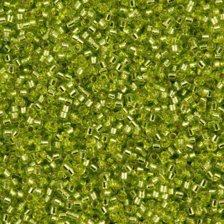 Miyuki Delica Seed Bead 15/0 Silver Lined Peridot 2-inch Tube DBS147