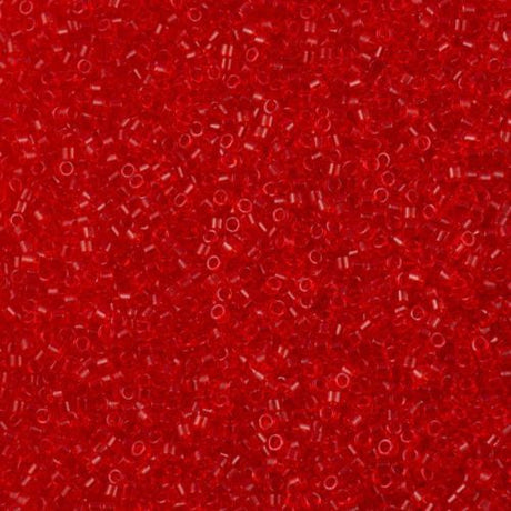 Miyuki Delica Seed Bead 15/0 Transparent Red 2-inch Tube DBS704