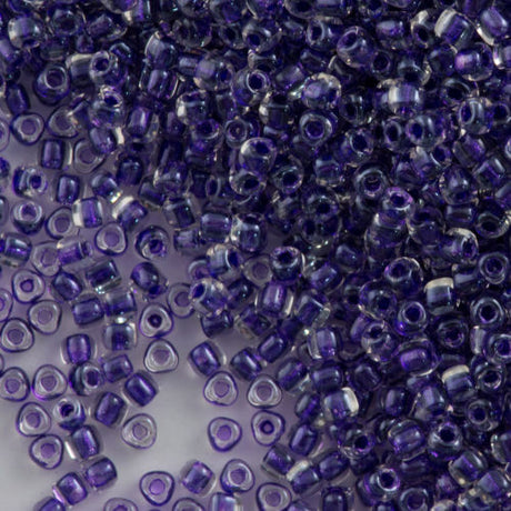 Miyuki Triangle Seed Bead 5/0 Inside Color Lined Sparkle Amethyst 21g Tube (1558)