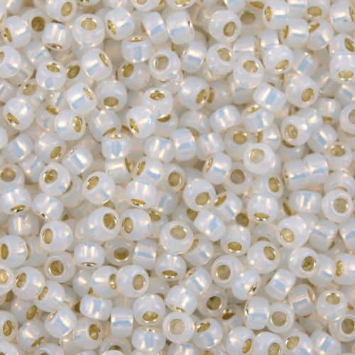 50g Toho Round Seed Beads 11/0 Silver Lined Milk White (2100)