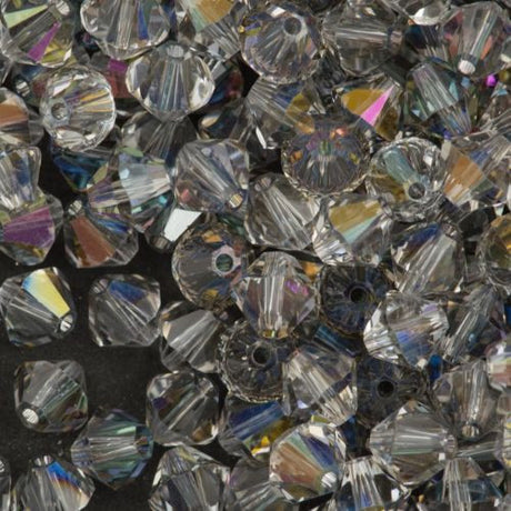 24 TRUE CRYSTAL 6mm Bicone Bead Crystal Starlight (001 STR)