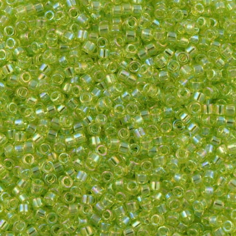 Miyuki Delica Seed Bead 10/0 Transparent Peridot AB 7g Tube DBM174