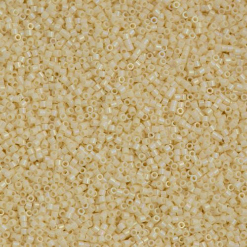 Miyuki Delica Seed Bead 15/0 Opaque Rich Cream AB 2-inch Tube DBS157